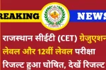 CET Graduation And 12th Level Exam Result Out